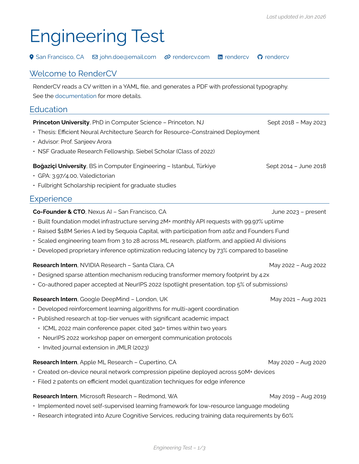 Engineering template preview